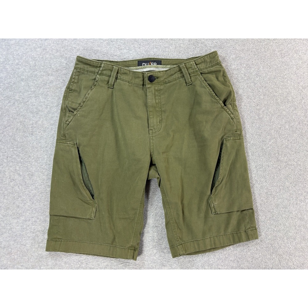 Du/er Stretch Canvas Work Shorts (Men's 32) Green - 10"